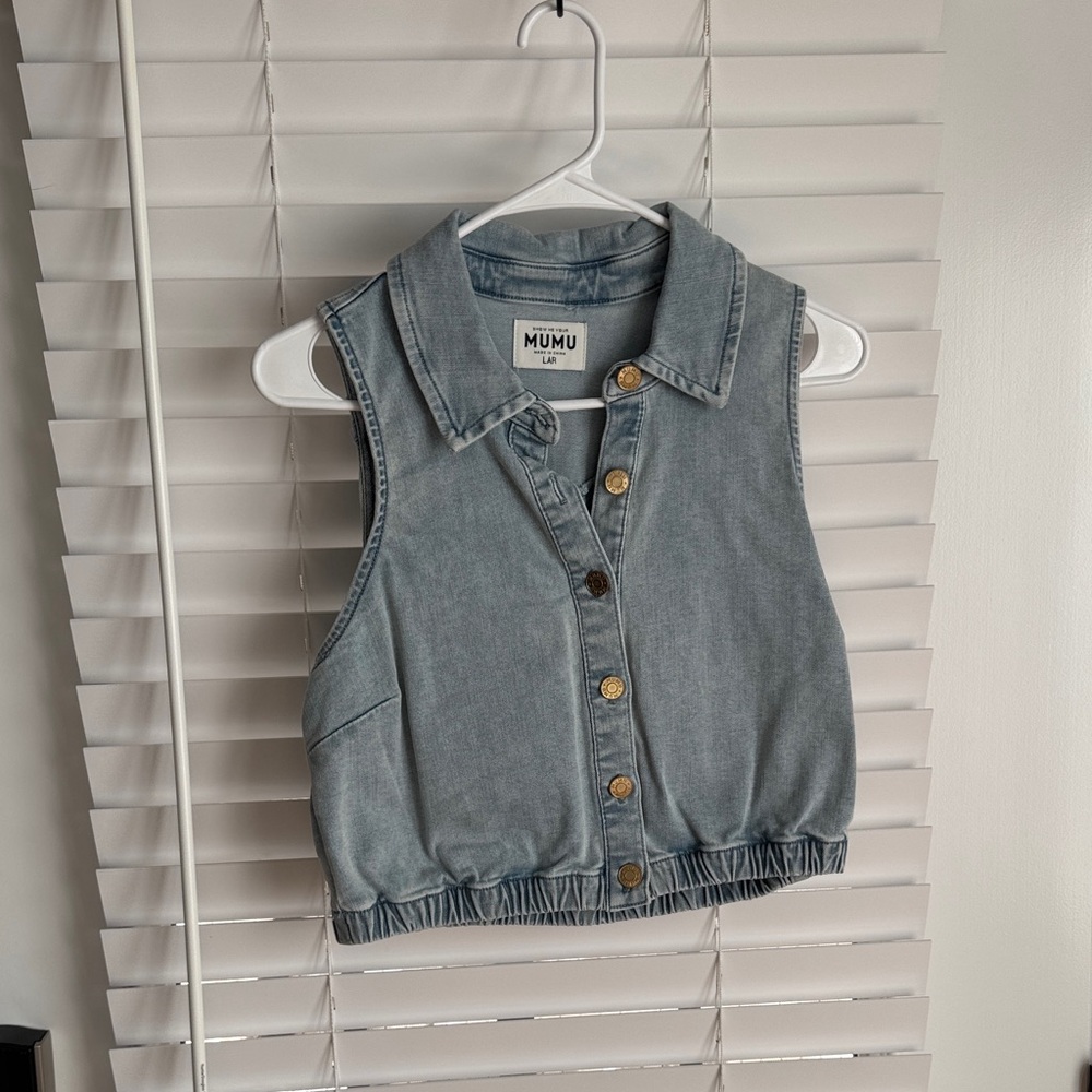 Show Me Your MuMu Light Blue Denim Vest
